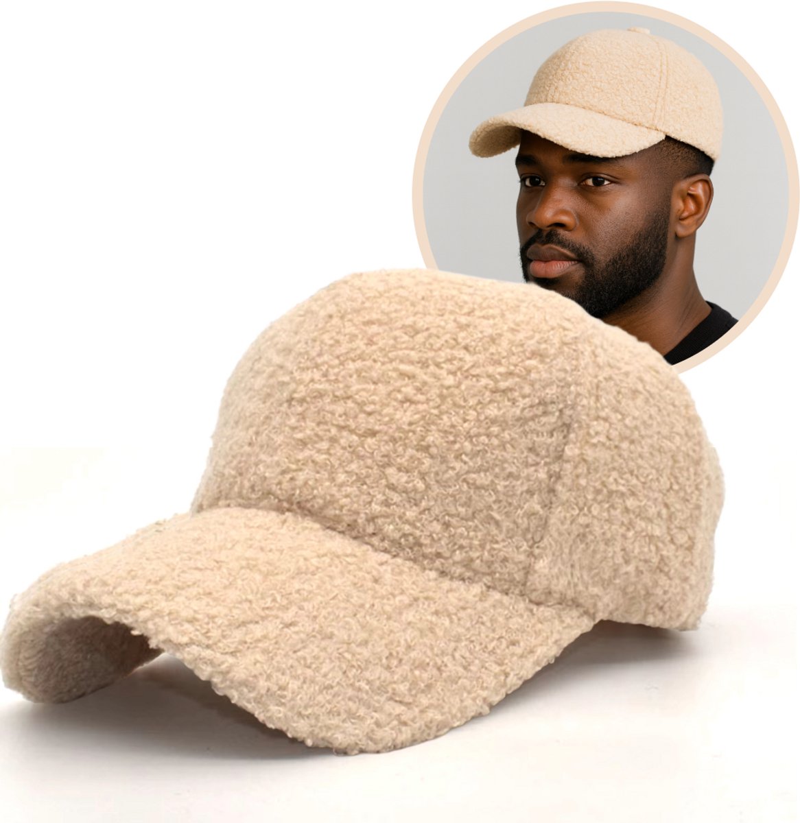 Flipflop Club® Teddy Baseball Cap | Beige | Zachte Cap | Vacht | Verwarmende Pet | Dad Cap | Petje | Cadeau | Lamswol | Fur | Bont | Unisex | Accesoires voor winter