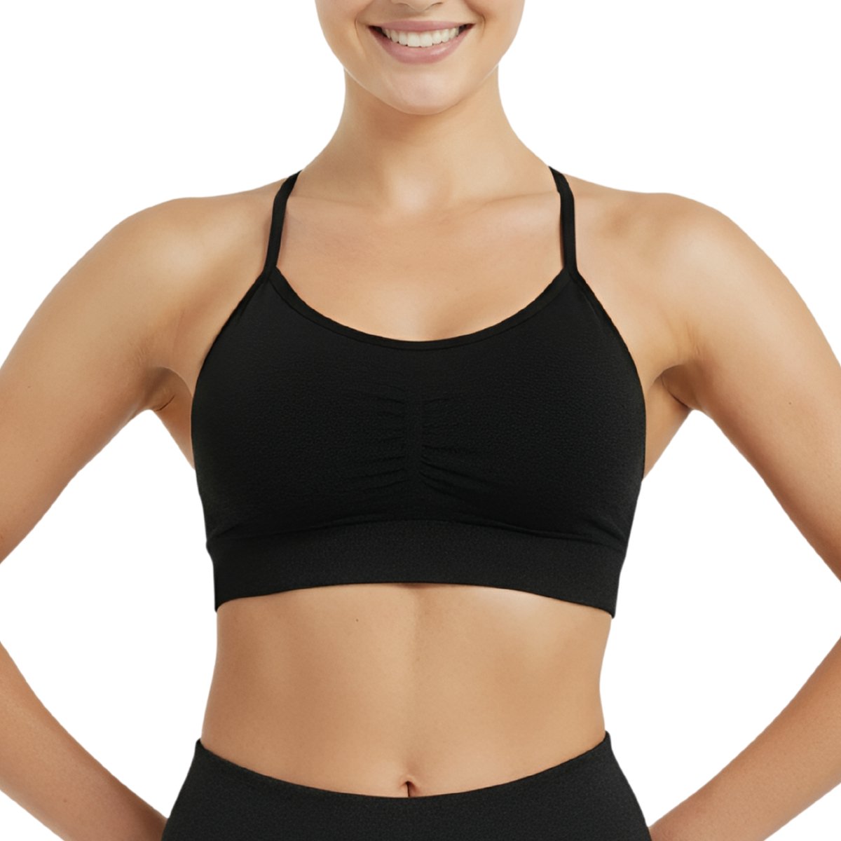 Sport BH zonder beugel - Maat M - Zwart - Extra comfortabele Sport BH - Push Up BH Zonder Beugel - Sport BH Dames - Magic Bra -Shock Absorber - Fitness - Yoga BH - Sport Top