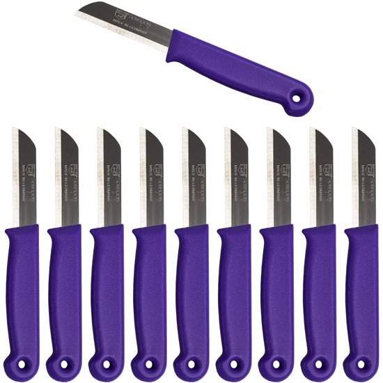 Solingen Schilmesje Duits - Paars - RVS 16 cm. met beschermhoes - 10 stuks