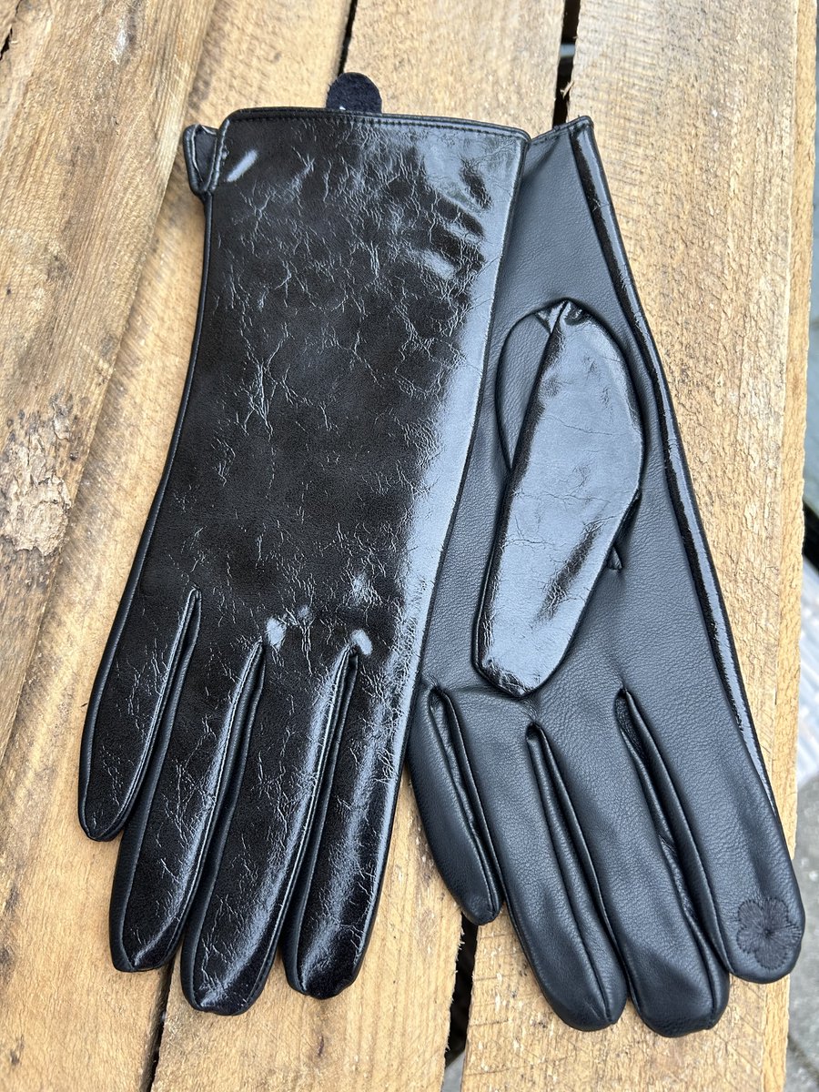 Handschoenen Dames - Herfst - Winter - Chique - PU Leer 100% - Black - One Size - Elegant - Touch Screen - Sinterklaas - Kerstmis - Verjaardag
