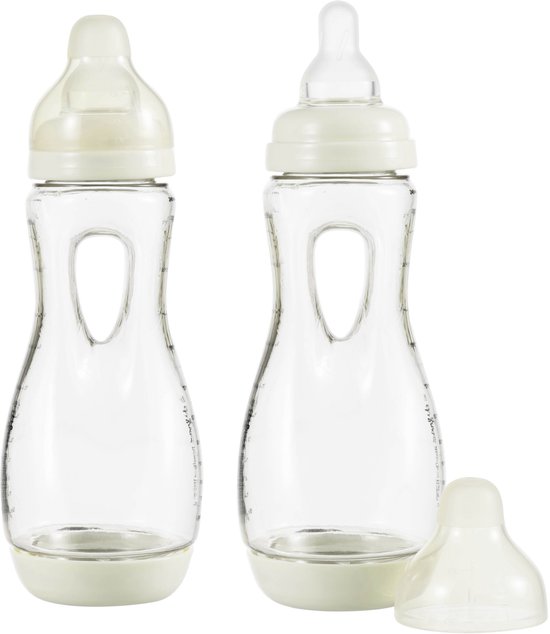 Difrax Babyfles Handgreep - 240 ml - Wit - 2 Stuks - Anti Koliek