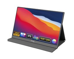 Thingy® Premium Portable Monitor 14 Inch Met Touchscreen - Full HD - IPS Beeldscherm - Draagbare Monitor met USB-C & HDMI - Connecten Met 1 Kabel - Aluminium Behuizing - Met Luxe Hoes - Draagbare Monitor