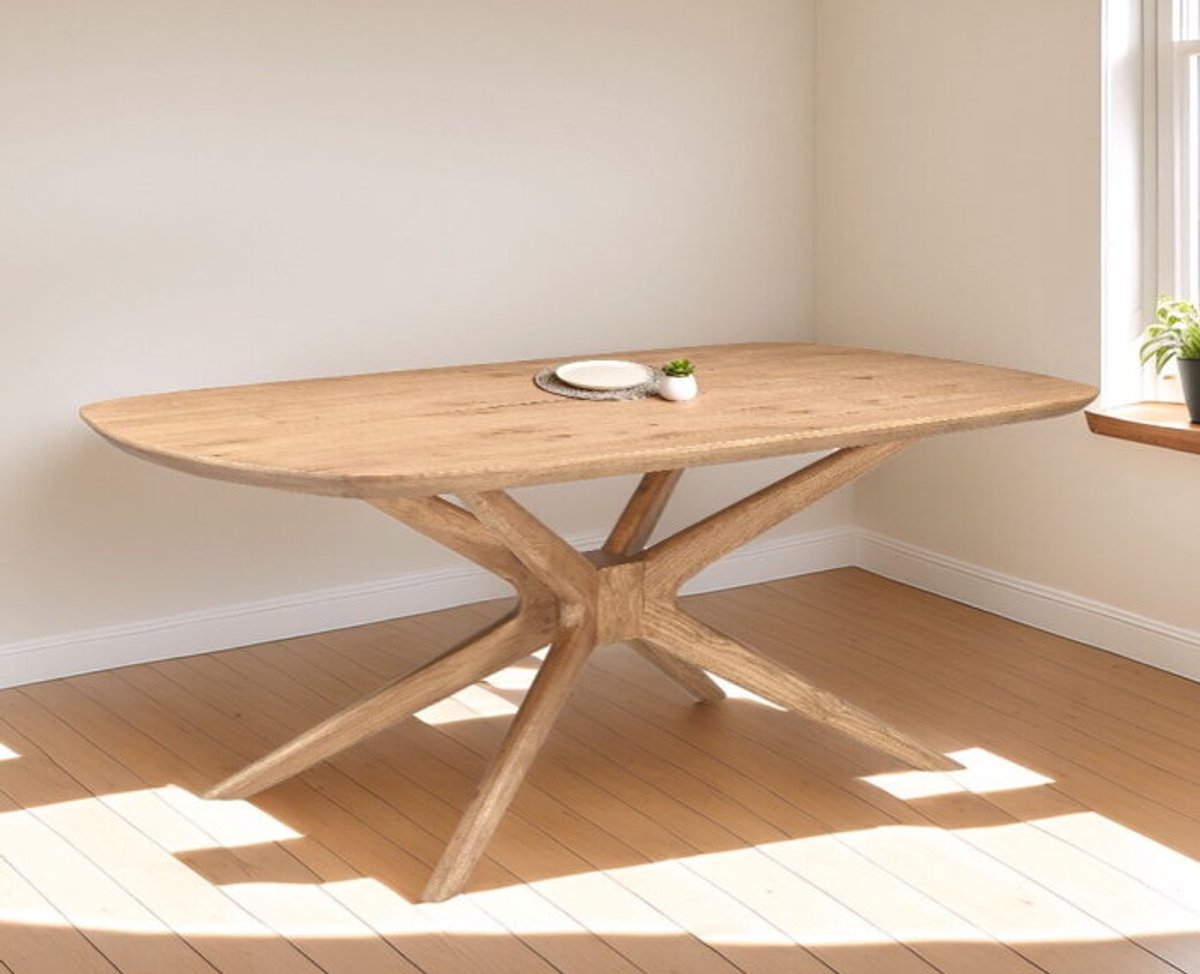 Meubelplaats Eettafel Evi Deens ovaal eiken 200x110 cm - Naturel