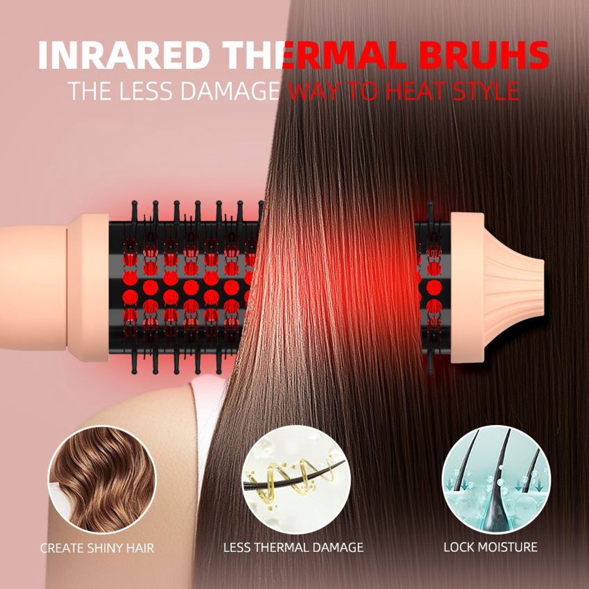 Krultang, infraroodkam voor pluizig haar, dubbele rol voor - afbeelding 3