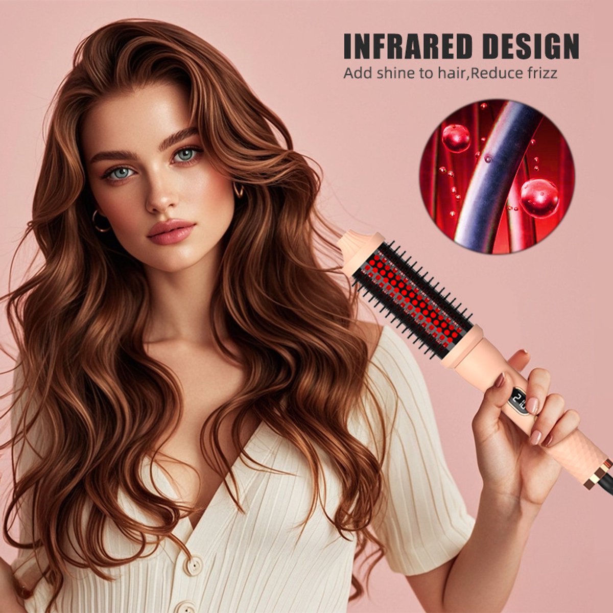 Krultang, infraroodkam voor pluizig haar, dubbele rol voor - afbeelding 2