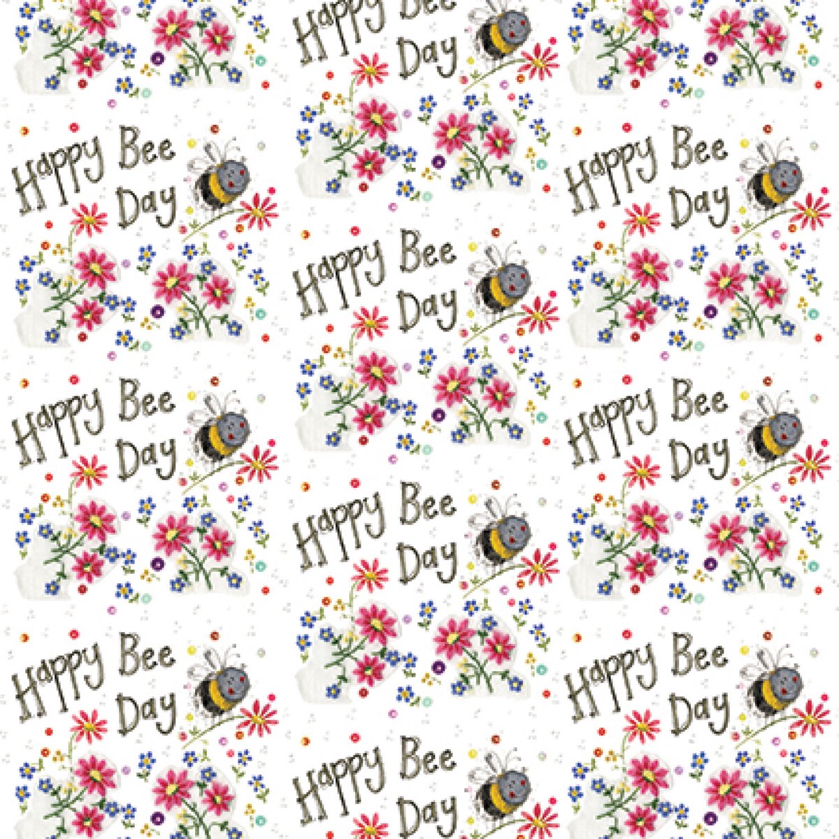 Alex Clark BIRTHDAY BEE FOLDED GIFTWRAP - Cadeauverpakking met labels Bij