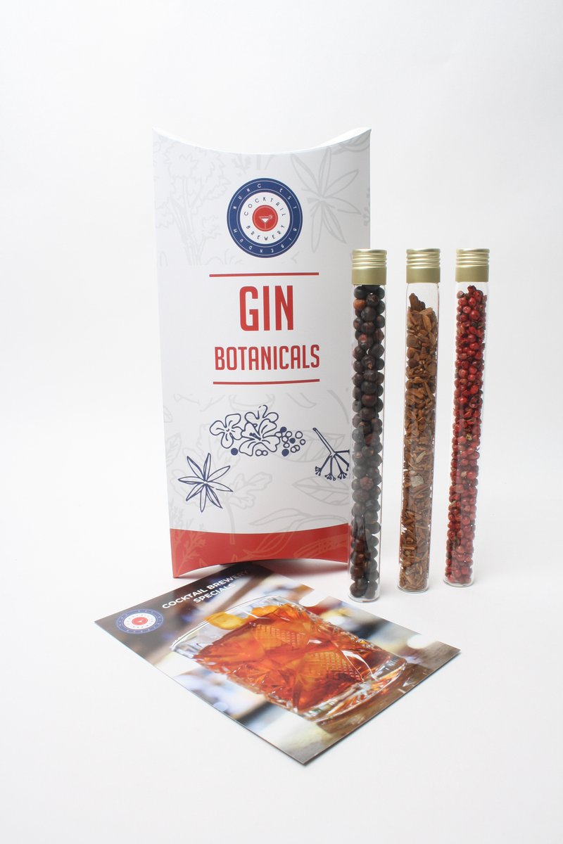 Cocktail Brewery - Cocktailkruiden - Gin Botanicals kruiden cadeau geschenk gift rode peper jeneverbes kinebast