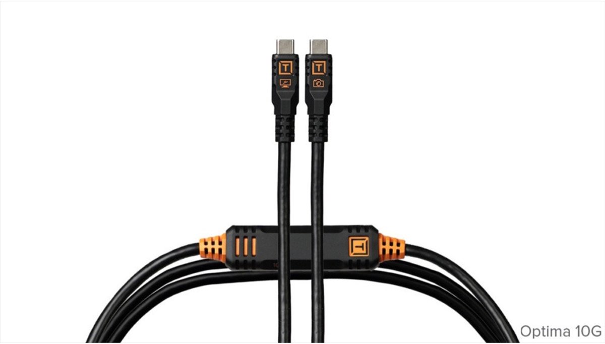 TetherTools TetherPro Optima 10G USB-C 15' (4.6m) Straight to Straight, Non-Reflective Black