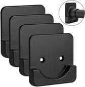 4 stuks - douchegordijnstang houders voor wandmontage - Zelfklevende douchegordijnstang houder - badkamer lijm douchestang houderbasis