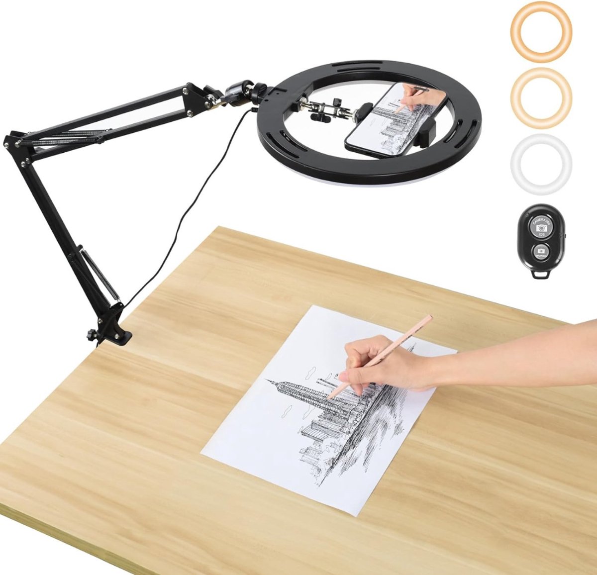 Ringlamp met Statief - Ring Light - Verstelbaar - Led Verlichting