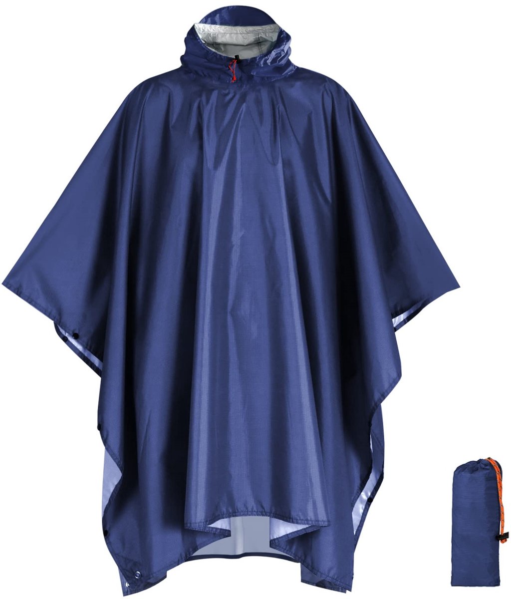 Lichtgewicht Waterdichte Regenjas Met Capuchon – Wind- En Waterafstotend – Voor Outdoor, Reizen En Dagelijks Gebruik – Blauw