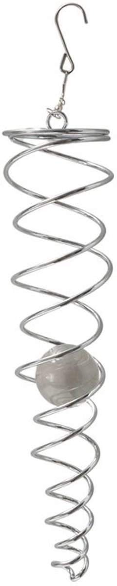 Boltze - Decoratieve Hanger - Twisty - Metaal & Glas -Zilverkleur - 28 cm - Voor Binnen & Buiten