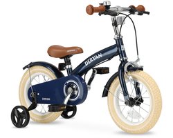 Deryan Luxe Kinderfiets 12 inch - 3 in 1 - loopfiets Blauw