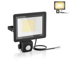 Aufun LED-schijnwerper met bewegingssensor - Warm wit - 100 W, 3500 lm, 3200 K, IP66 - Voor tuin, terras en garage