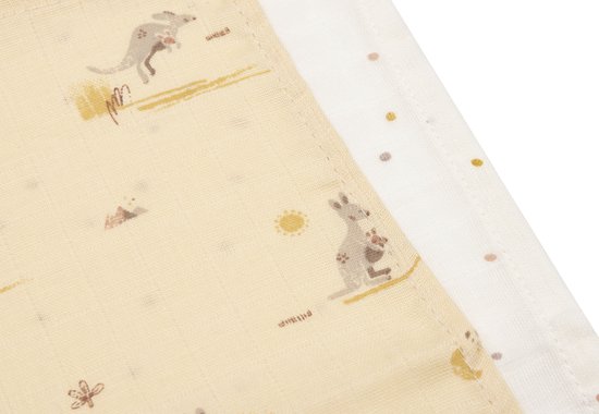 Jollein Hydrofiel Monddoekje - 31x31cm - Kangaroots - 3 Stuks van Jollein — afbeelding 5