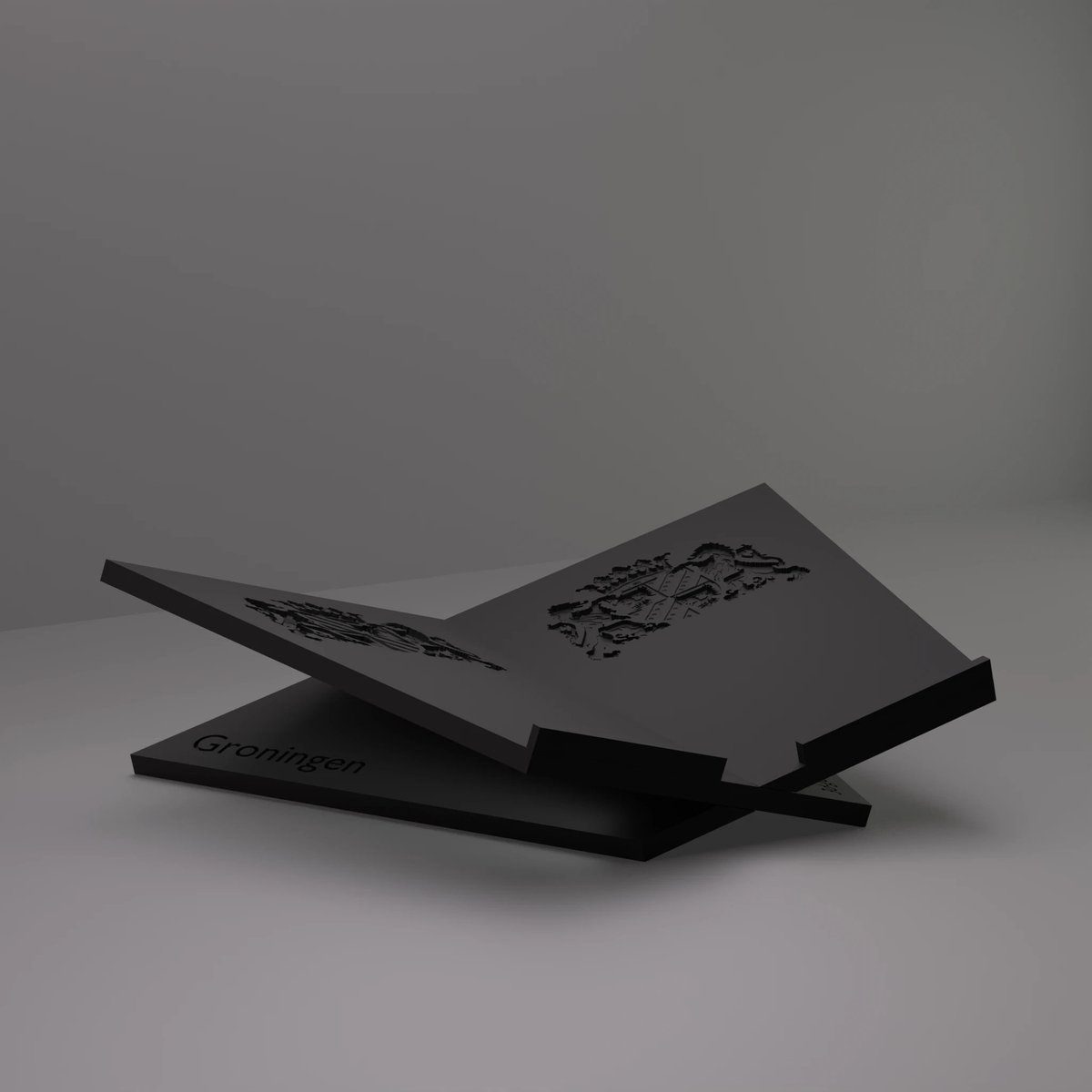 3d-gezellig Boekenstandaard Groningen - Boekensteun - Boekenhouder - Book Holder - 37*25*10 cm - Zwart - 100% gerecycled PLA (bioplastic)