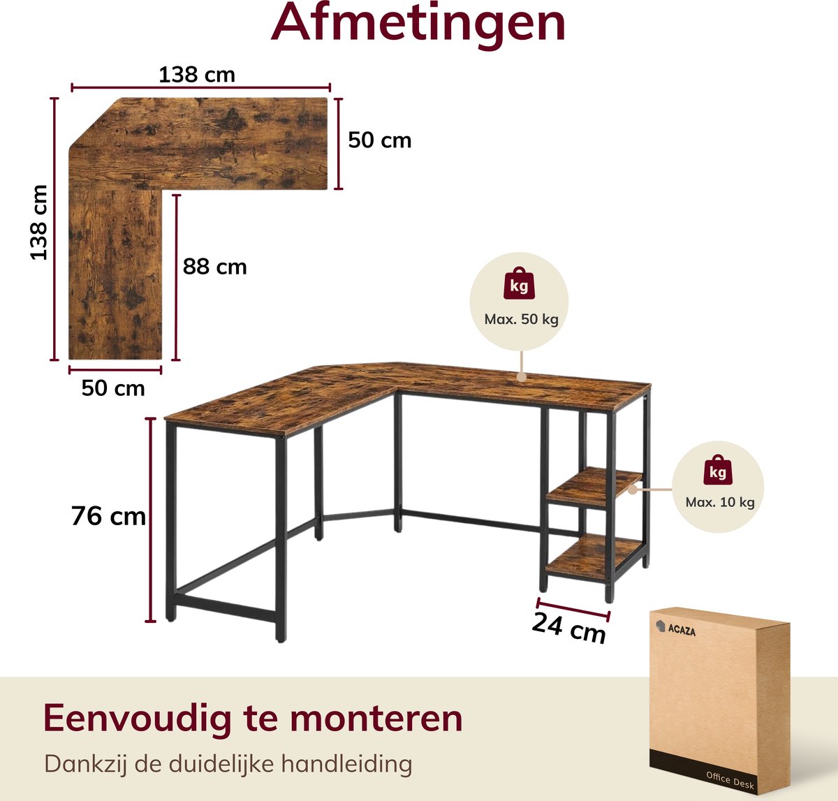 ACAZA Bureau - Hoekbureau - Bureautafel - Game Bureau 2