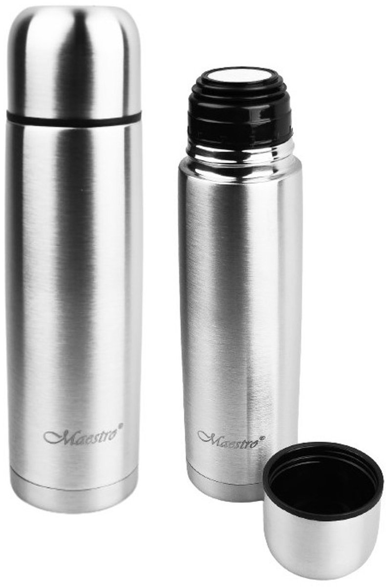 Maestro - Thermosfles - thermoskan voor warme en koude dranken, 500 ml, vacuüm geïsoleerd, MR-1633-50 - Zilver