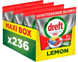 Dreft Platinum Plus Vaatwastabletten Citroen - Anti-Dofheidstechnologie - 4 x 59 stuks