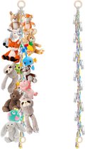 GUIGUZI Hoek Gevulde Dier Opslag Houten Zacht Speelgoed Plank met Verstelbare Lengte Grote Hoek Pluche Speelgoed Houder Nursery Opknoping Organizer GUIGUZI Hoek Gevulde Dier Opslag Houten Zacht Speelgoed Plank met Verstelbare Lengte Grote Hoek Pluche Speelgoed Houder Nursery Opknoping Organizer