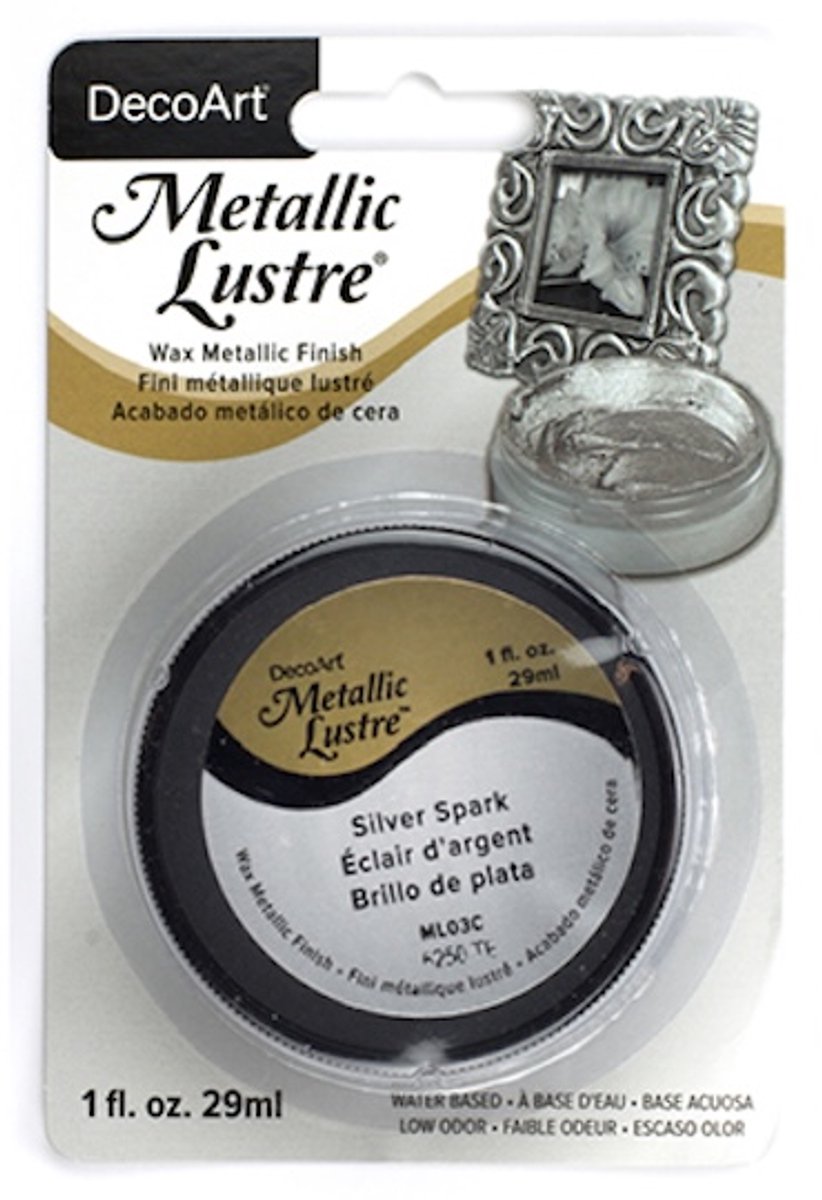 DecoArt Metallic Lustre 29ml, Silver Spark