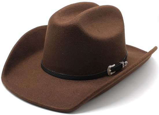 Chapeau de cowboy Western pour dames/hommes, petit, court, large bord, adapté pour plage, cowgirls, éleveurs et cowboys-brun café