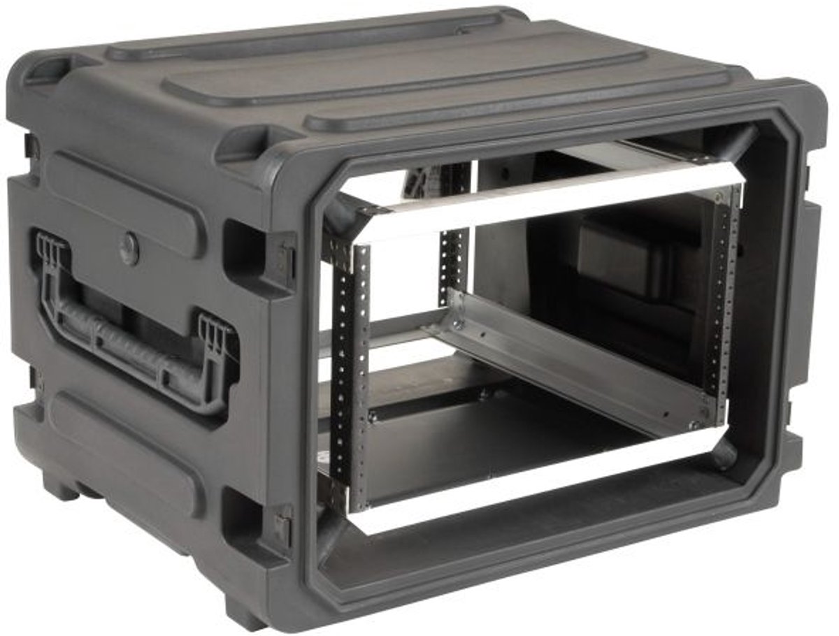 SKB - rSeries - 6U Rijdende Shock Rack - Zwart - 20-inch diep - met Wielen