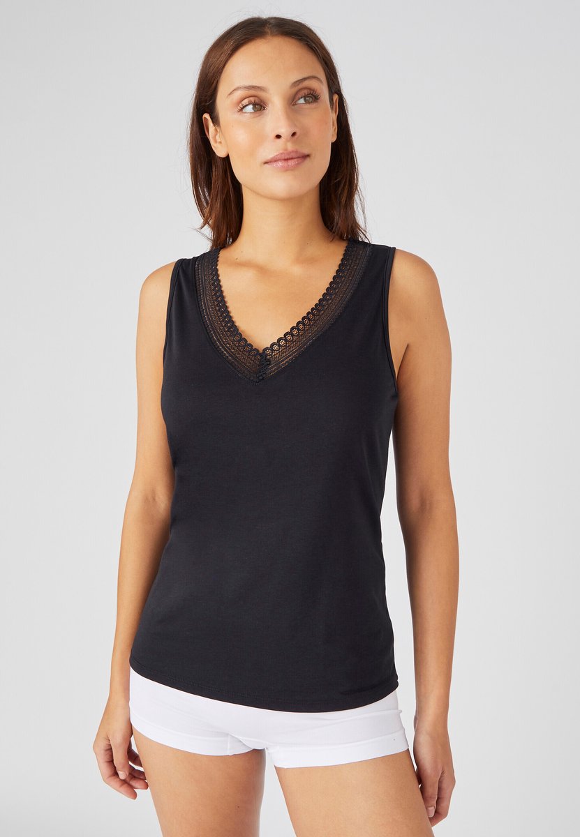 Damart - Tanktop kant Climatyl - Dames - Zwart - 50-52 (XL)