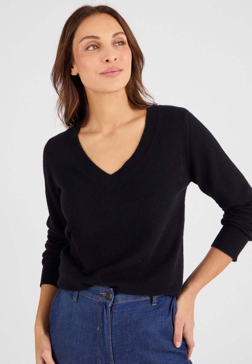 Damart - Trui van zuiver kasjmier - Dames - Zwart - XXL