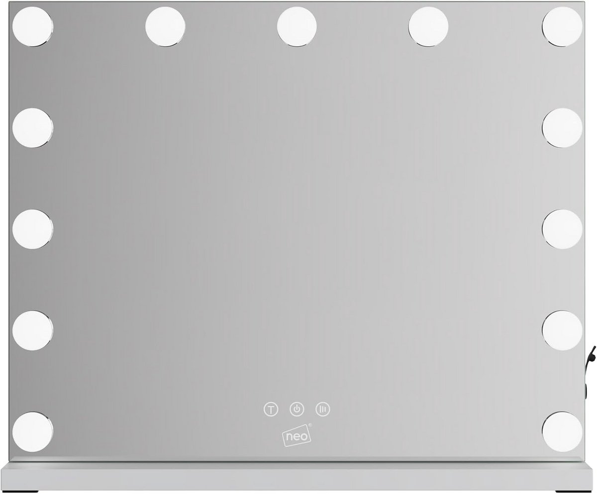 Hollywood Verlichte Kaptafel Spiegel met 13 LED Lampen en Touch Dimmer