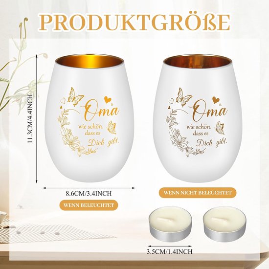 Chandelier en Verre avec Bougies - Cadeau pour Sœur, Amie - Éclairage et Décoration d'Ambiance