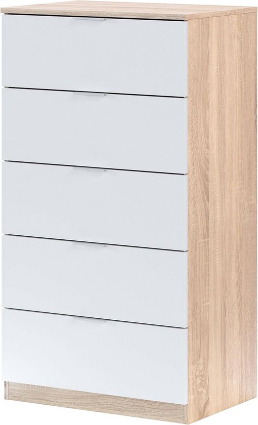 Commode de chambre à 4 tiroirs BEALIFE - Blanc - Style scandinave
