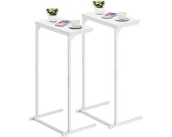Set van 2 C-vormige bijzettafels 73cm hoog voor bank en bed