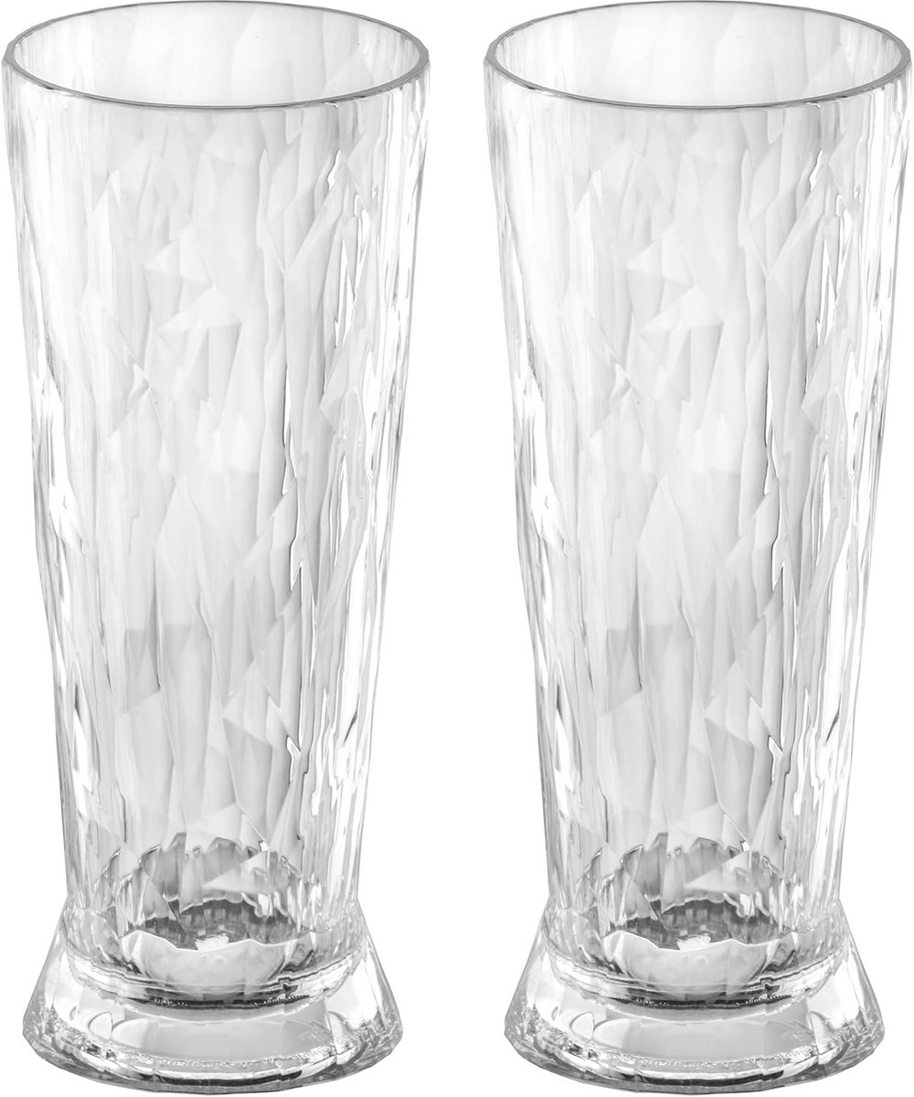 Set van 2 Bierglazen 300ml Facet Ontwerp Herbruikbaar en Isolerend