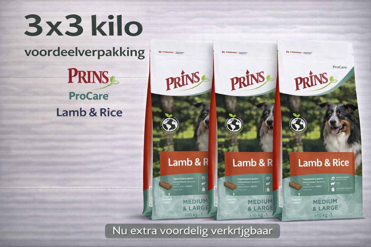 Prins ProCare Lamb & Rice - 3x 3kg Voordeelverpakking
