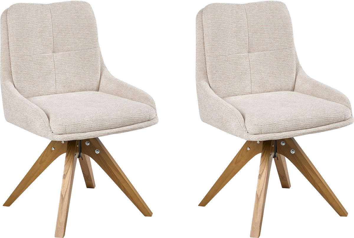 DORRIS - Eetkamerstoel set van 2 - Lichtbeige - Polyester