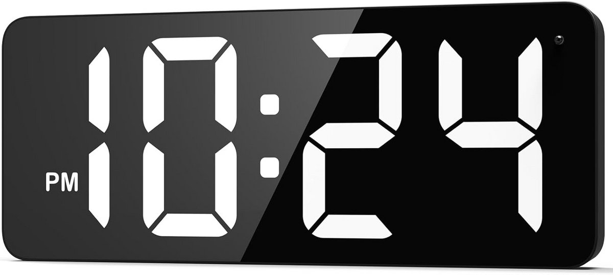 Grote Digitale LED Wandklok met Automatisch Dimmen en Groot Display