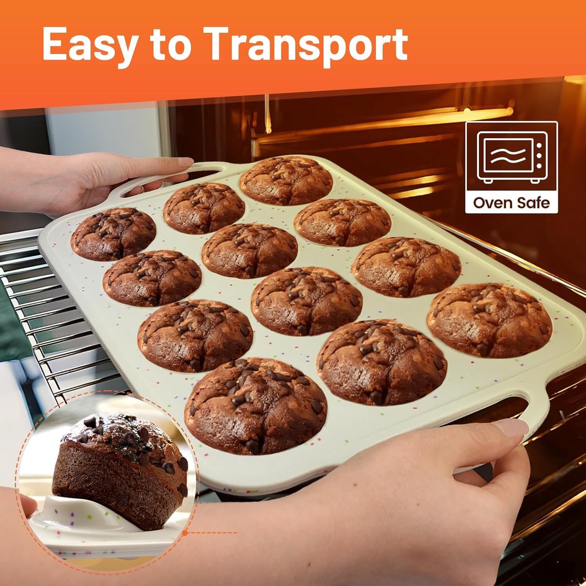 Siliconen Muffinvorm- Met Metaal Versterkte Rand - 12 Cupcake Vormen - Oven- en Vaatwasbestendig - BPA Vrij - 2 Stuks – foto 7