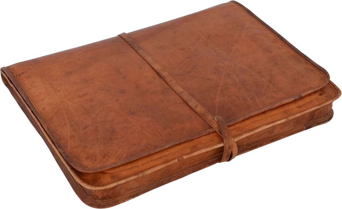 Leren Laptoptas 17 inch voor Dames en Heren - Vintage Schoudertas voor Notebook