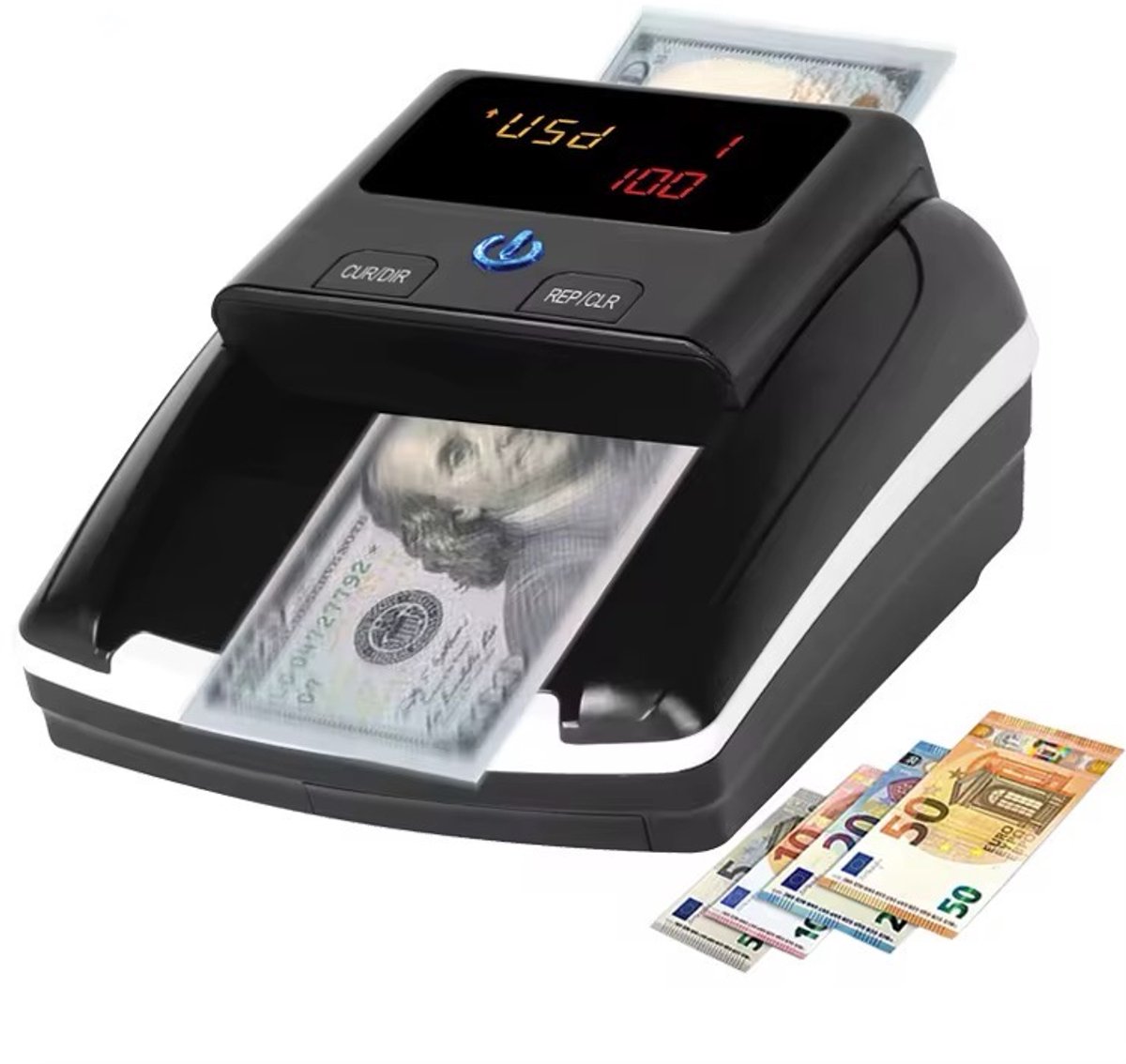 Valsgelddetector | Met 7-voudige valsgelddetectie | Safety | Euro | Dollar | Geldbrieven | Inclusief Batterij