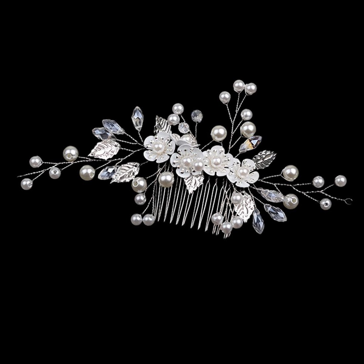 Elegante Bruidskam met Parel- en Kristaldecoratie voor Bruidskapsels