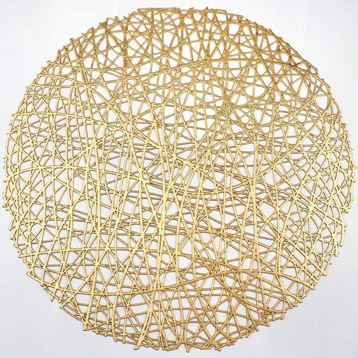 Set van 6 Gouden Ronde Placemats - Luxe Metallic Tafeldecoratie