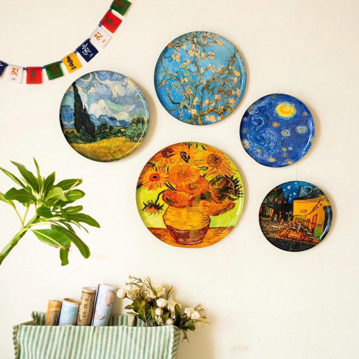 Van Gogh muurplaten set van 5 - decoratie - schilderij - levendige kleuren - kunst
