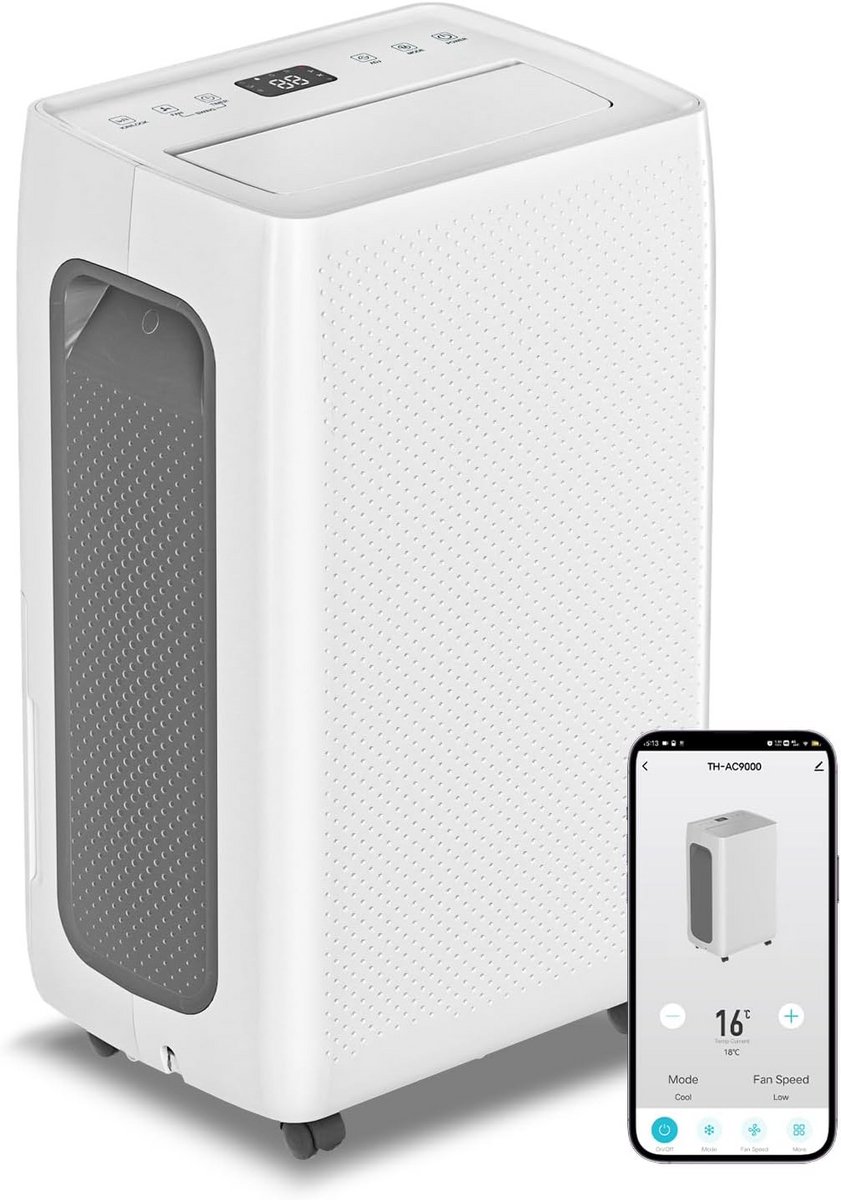 Krachtige Elektrische Luchtontvochtiger voor Grote Ruimtes tot 50 m² met WiFi App & Timer
