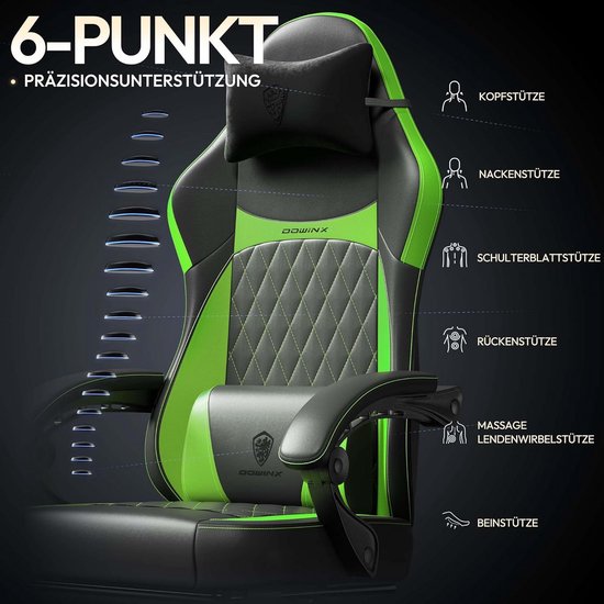 Ergonomische Race Gaming Stoel met Lumbaalsteun en Voetensteun tot 150 kg — afbeelding 5