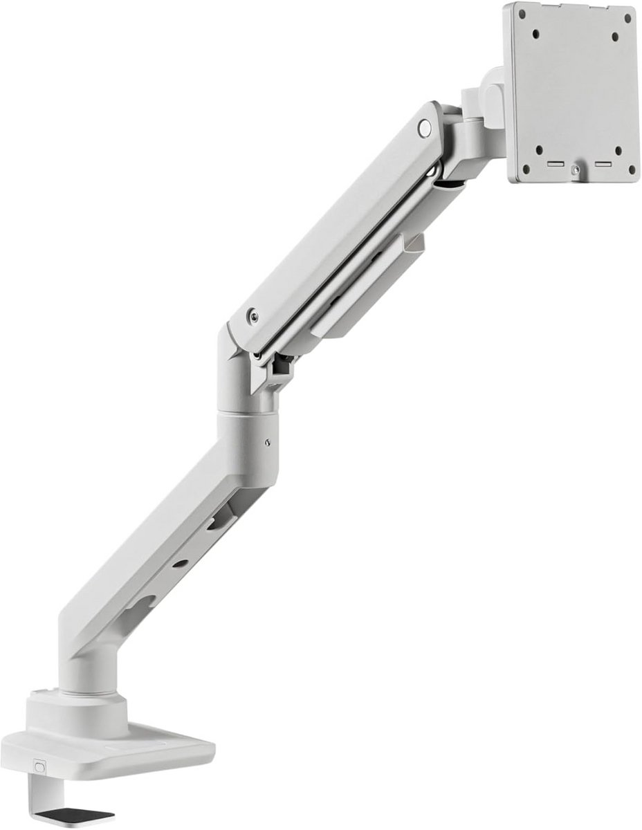 Robuuste Monitor Tafelhouder Wit voor Schermen 17 t/m 49 Inch - Flexibele Bureaumontage