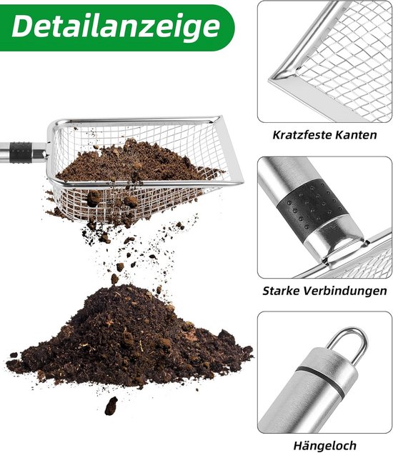 Set van 2 Zeven voor Tuinaarde, Compost en Zand - Inclusief 3,8mm & 5mm Fijnmazige Zeven van Merkloos	 — afbeelding 3