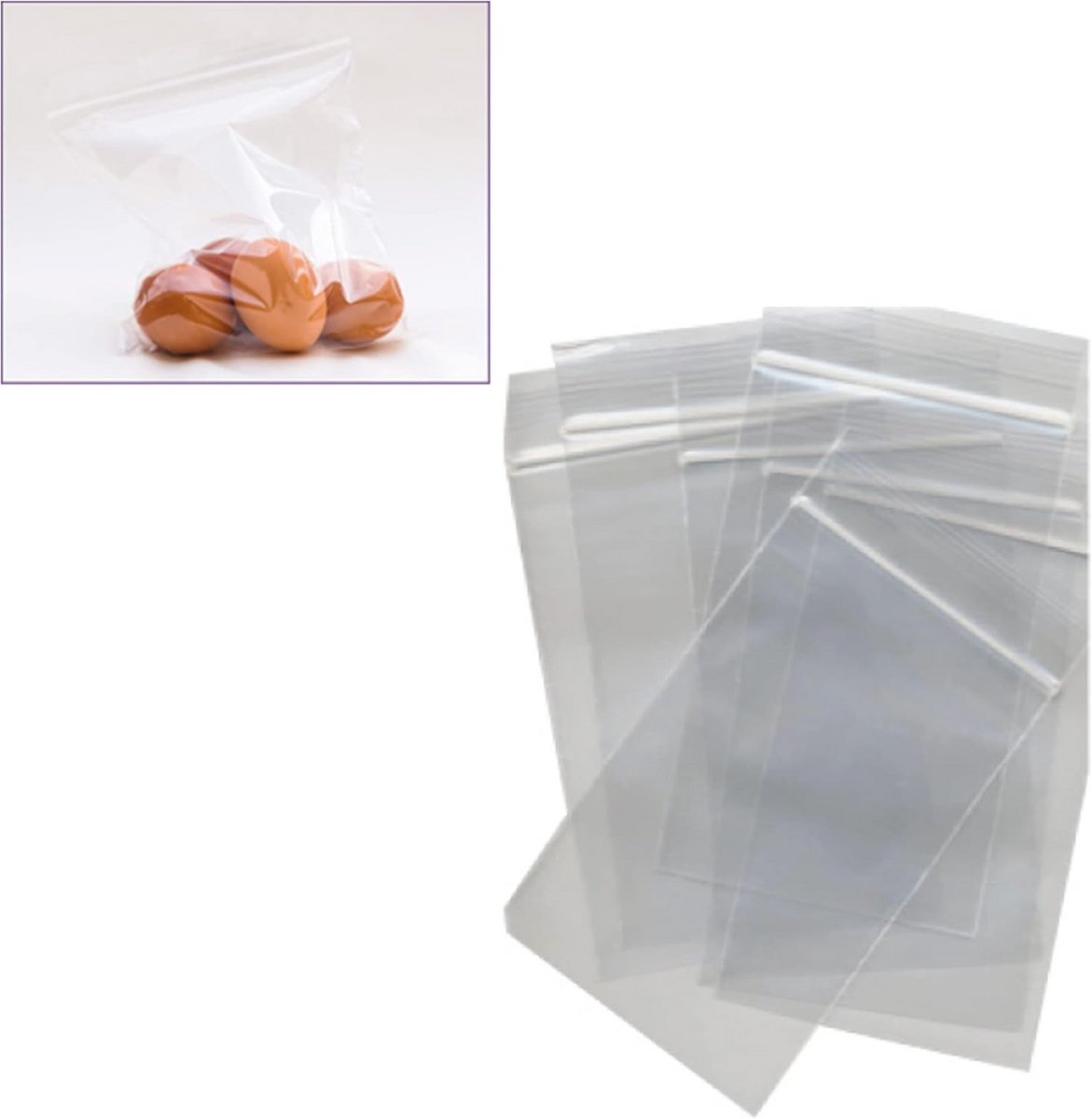 Set van 100 Transparante Zip Sluitzakjes 20x30 cm voor Opslag en Organisatie