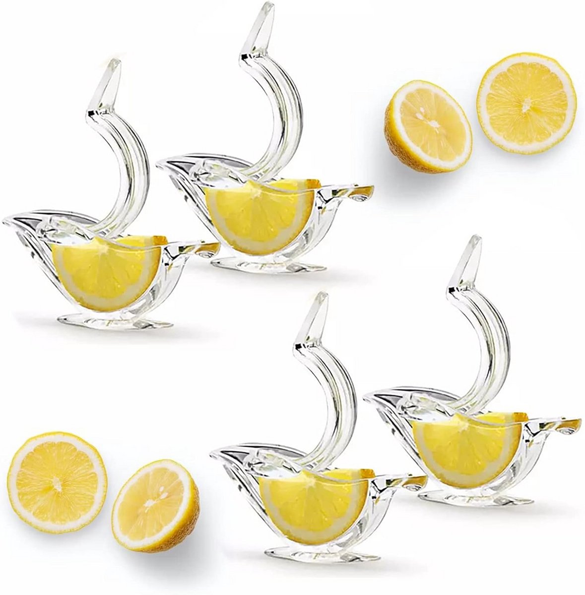 Citruspers Set van 4 - Handmatige Citroen- en Limoenpers - Keukengereedschap voor Vers Sap