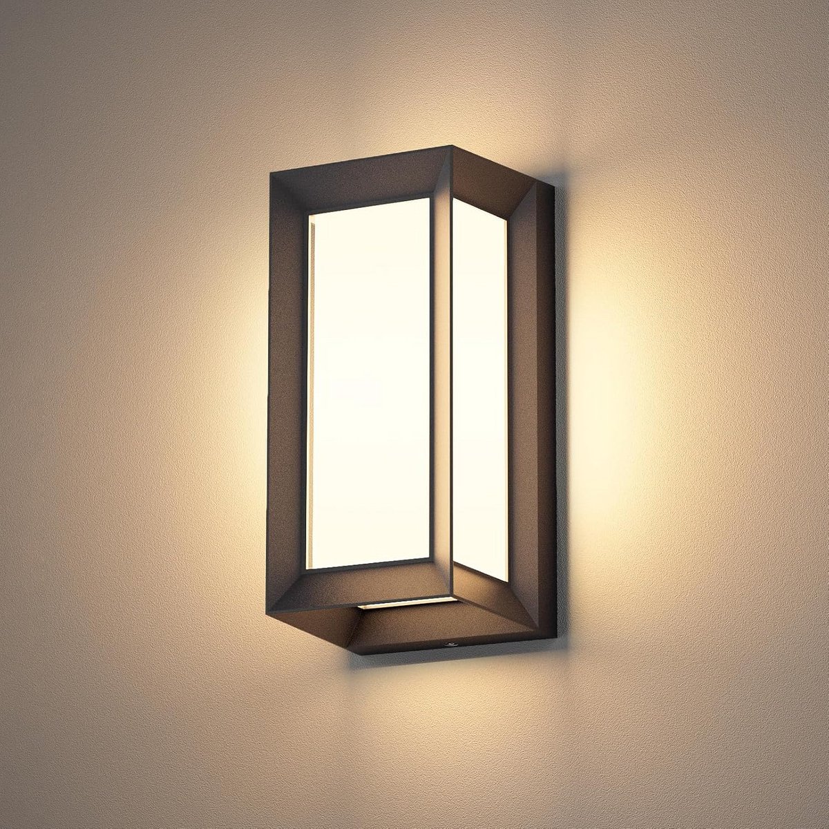 Waterdichte Wandlamp Buiten en Binnen 20W - IP65 - Zwart - Warm Wit Licht